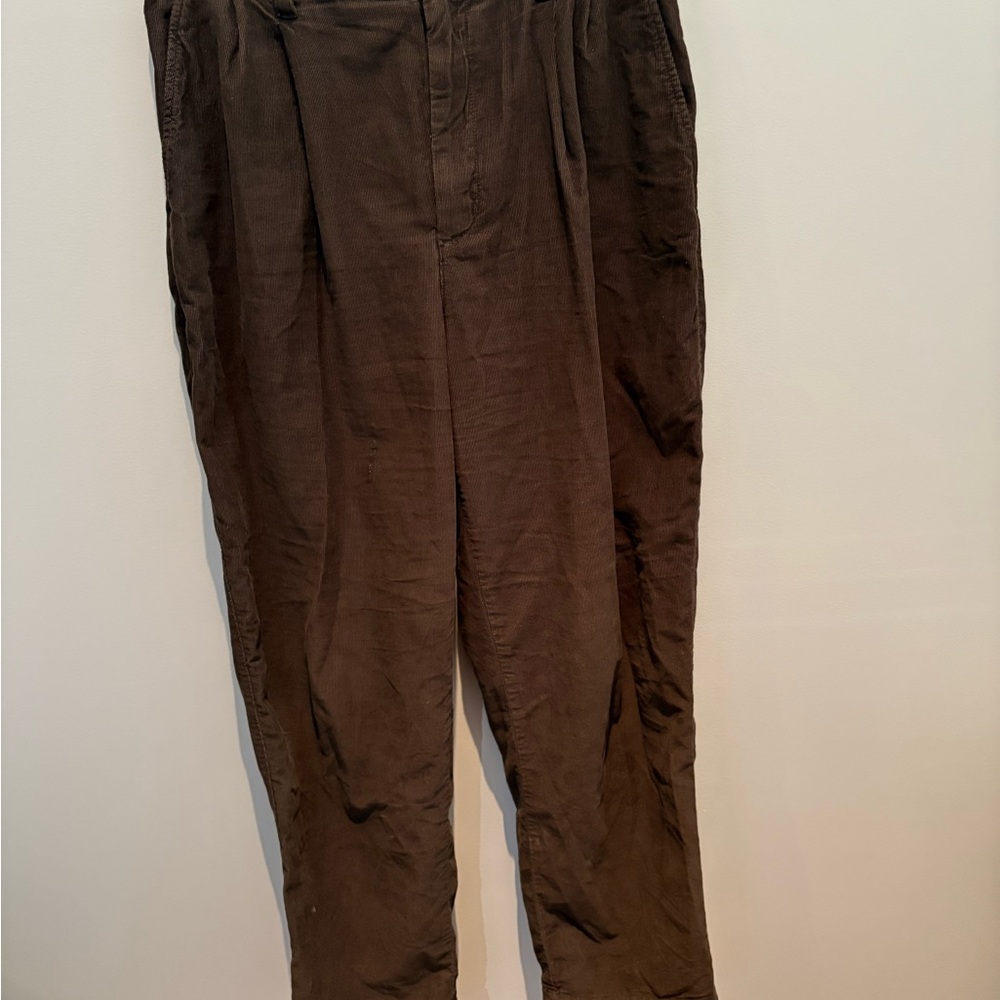 Woman’s GAP Brown Pleated Tapered Corduroy Pants in Size 10